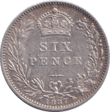 1887 SIXPENCE ( GVF ) - SIXPENCE - Cambridgeshire Coins