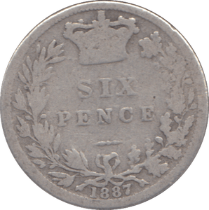 1887 SIXPENCE ( NF ) - SIXPENCE - Cambridgeshire Coins