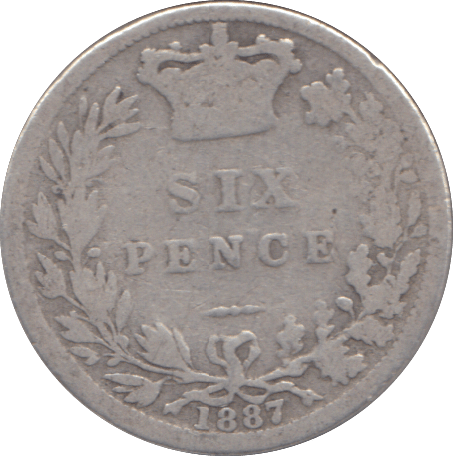 1887 SIXPENCE ( NF ) - SIXPENCE - Cambridgeshire Coins