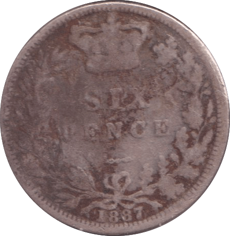 1887 SIXPENCE ( NF ) - SIXPENCE - Cambridgeshire Coins