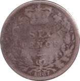 1887 SIXPENCE ( NF ) - SIXPENCE - Cambridgeshire Coins