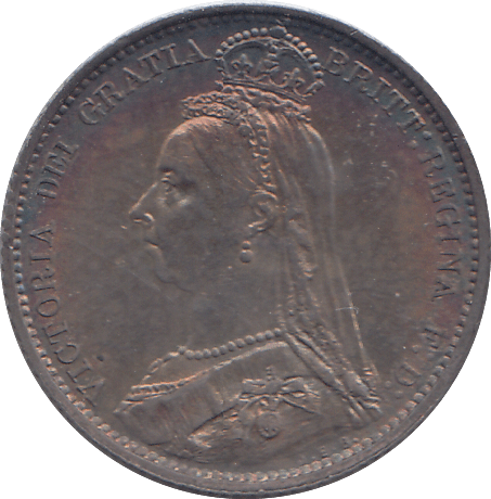 1887 SIXPENCE ( UNC ) 12 - SIXPENCE - Cambridgeshire Coins