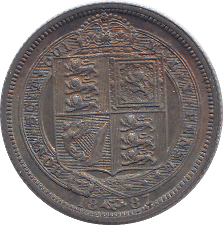 1887 SIXPENCE ( UNC ) 12 - SIXPENCE - Cambridgeshire Coins