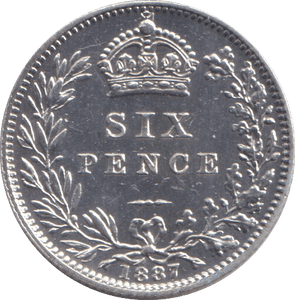 1887 SIXPENCE ( UNC ) - SIXPENCE - Cambridgeshire Coins