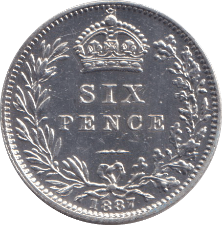 1887 SIXPENCE ( UNC ) - SIXPENCE - Cambridgeshire Coins