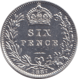 1887 SIXPENCE ( UNC ) - SIXPENCE - Cambridgeshire Coins