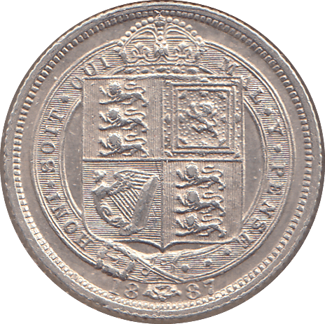 1887 SIXPENCE ( UNC ) - SIXPENCE - Cambridgeshire Coins