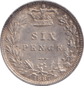 1887 SIXPENCE ( UNC ) - SIXPENCE - Cambridgeshire Coins
