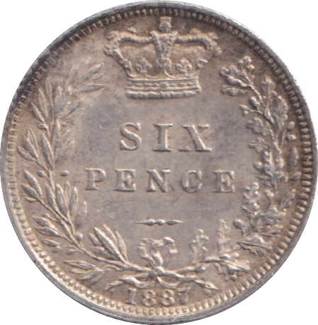 1887 SIXPENCE ( UNC ) - SIXPENCE - Cambridgeshire Coins
