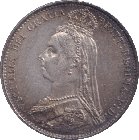 1887 SIXPENCE ( UNC ) - SIXPENCE - Cambridgeshire Coins