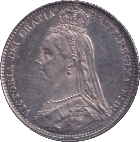 1887 SIXPENCE ( UNC ) - SIXPENCE - Cambridgeshire Coins