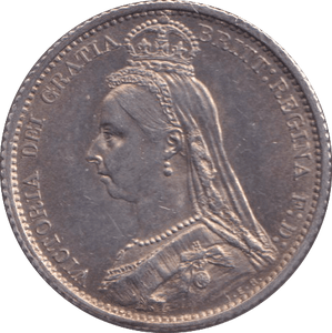 1887 SIXPENCE ( UNC ) - SIXPENCE - Cambridgeshire Coins