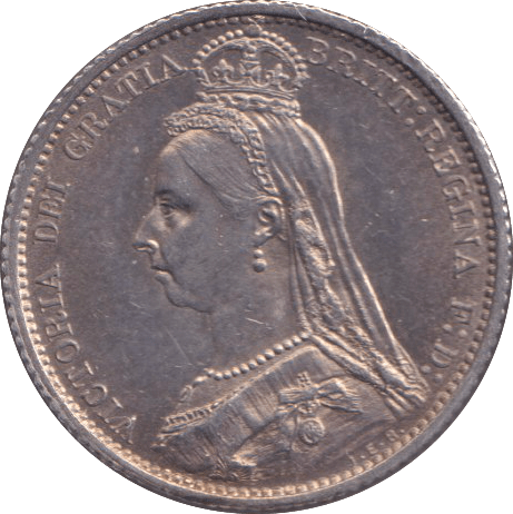 1887 SIXPENCE ( UNC ) - SIXPENCE - Cambridgeshire Coins
