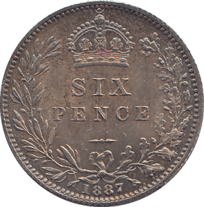 1887 SIXPENCE ( UNC ) - WORLD COINS - Cambridgeshire Coins