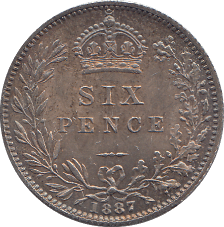 1887 SIXPENCE ( UNC ) - WORLD COINS - Cambridgeshire Coins