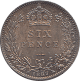 1887 SIXPENCE ( UNC ) - WORLD COINS - Cambridgeshire Coins
