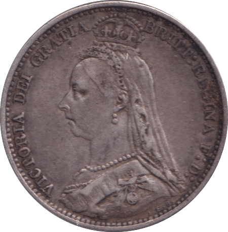 1887 SIXPENCE ( VF ) - SIXPENCE - Cambridgeshire Coins