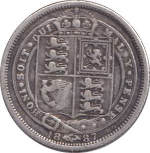 1887 SIXPENCE ( VF ) - SIXPENCE - Cambridgeshire Coins