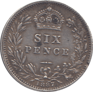 1887 SIXPENCE ( VF ) - SIXPENCE - Cambridgeshire Coins
