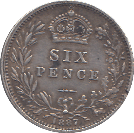 1887 SIXPENCE ( VF ) - SIXPENCE - Cambridgeshire Coins