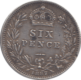 1887 SIXPENCE ( VF ) - SIXPENCE - Cambridgeshire Coins