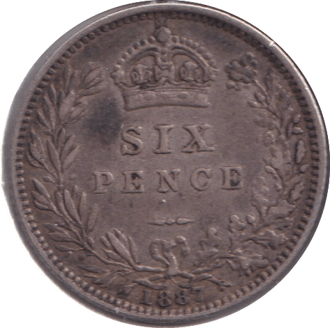 1887 SIXPENCE ( VF ) - SIXPENCE - Cambridgeshire Coins