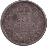 1887 SIXPENCE ( VF ) - SIXPENCE - Cambridgeshire Coins