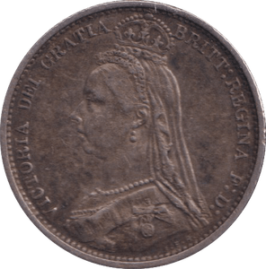1887 SIXPENCE ( VF ) - SIXPENCE - Cambridgeshire Coins