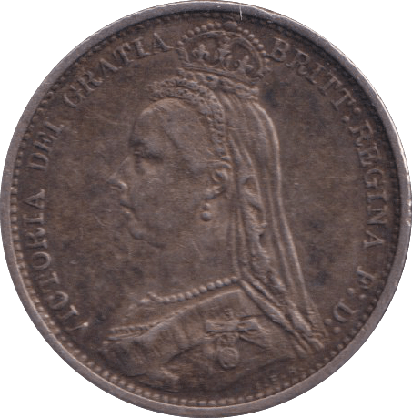 1887 SIXPENCE ( VF ) - SIXPENCE - Cambridgeshire Coins