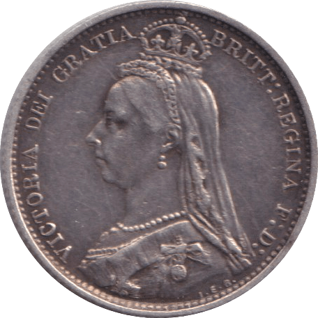 1887 SIXPENCE ( VF ) - SIXPENCE - Cambridgeshire Coins