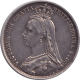 1887 SIXPENCE ( VF ) - SIXPENCE - Cambridgeshire Coins