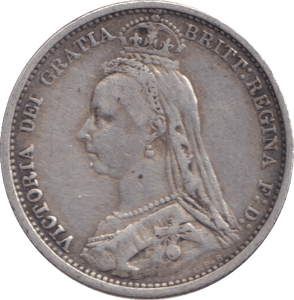 1887 SIXPENCE ( VF ) - SIXPENCE - Cambridgeshire Coins