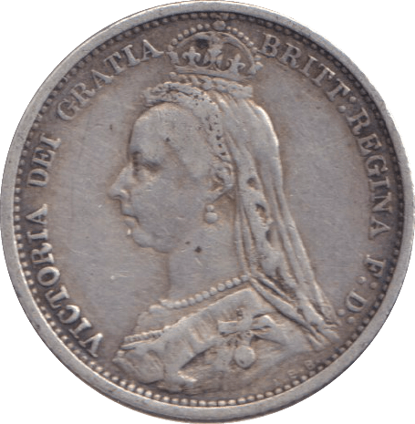 1887 SIXPENCE ( VF ) - SIXPENCE - Cambridgeshire Coins