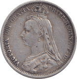 1887 SIXPENCE ( VF ) - SIXPENCE - Cambridgeshire Coins