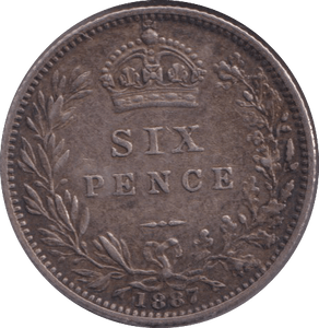 1887 SIXPENCE ( VF ) - SIXPENCE - Cambridgeshire Coins