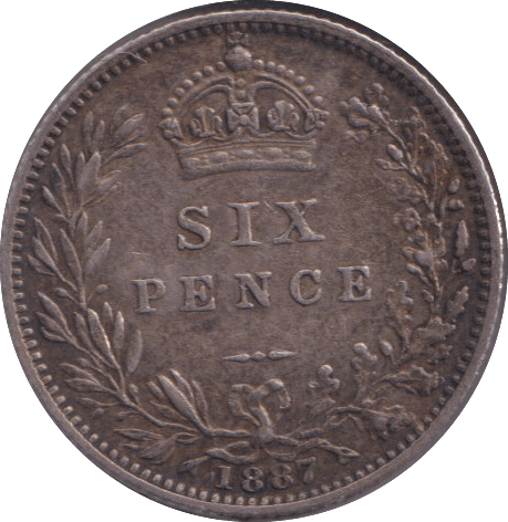 1887 SIXPENCE ( VF ) - SIXPENCE - Cambridgeshire Coins
