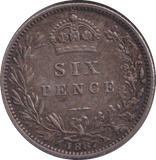 1887 SIXPENCE ( VF ) - SIXPENCE - Cambridgeshire Coins