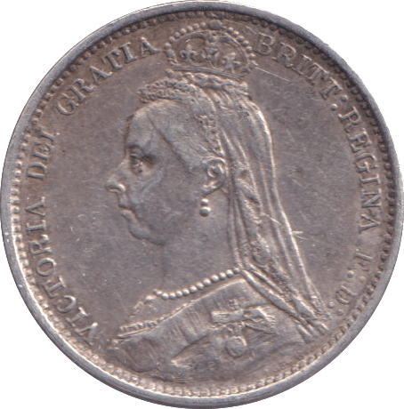 1887 SIXPENCE ( VF ) - SIXPENCE - Cambridgeshire Coins
