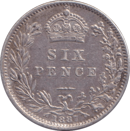 1887 SIXPENCE ( VF ) - SIXPENCE - Cambridgeshire Coins