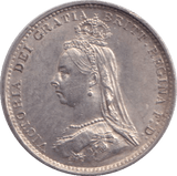 1887 THREEPENCE ( AUNC ) - SIXPENCE - Cambridgeshire Coins