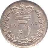 1887 THREEPENCE ( AUNC ) - THREEPENCE - Cambridgeshire Coins