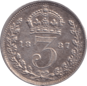 1887 THREEPENCE ( AUNC ) - Threepence - Cambridgeshire Coins