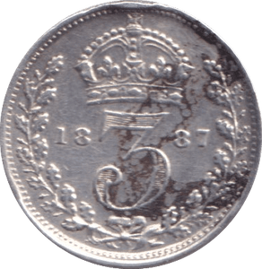 1887 THREEPENCE ( EF ) - Threepence - Cambridgeshire Coins