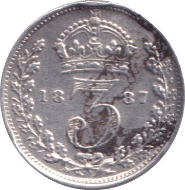 1887 THREEPENCE ( EF ) - Threepence - Cambridgeshire Coins