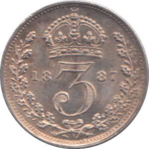 1887 THREEPENCE ( EF ) - THREEPENCE - Cambridgeshire Coins