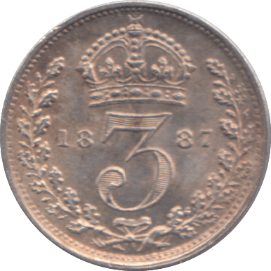 1887 THREEPENCE ( EF ) - THREEPENCE - Cambridgeshire Coins