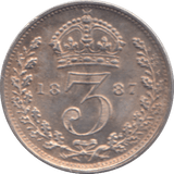 1887 THREEPENCE ( EF ) - THREEPENCE - Cambridgeshire Coins