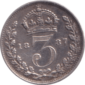 1887 THREEPENCE ( EF ) - Threepence - Cambridgeshire Coins