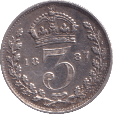 1887 THREEPENCE ( EF ) - Threepence - Cambridgeshire Coins
