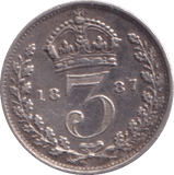 1887 THREEPENCE ( EF ) - Threepence - Cambridgeshire Coins